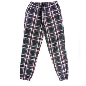 Streetwear Society women's black plaid joggers size S